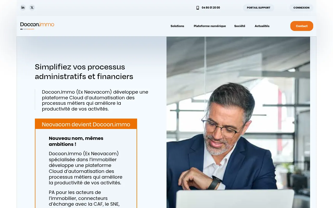 Screenshot of docoon.immo