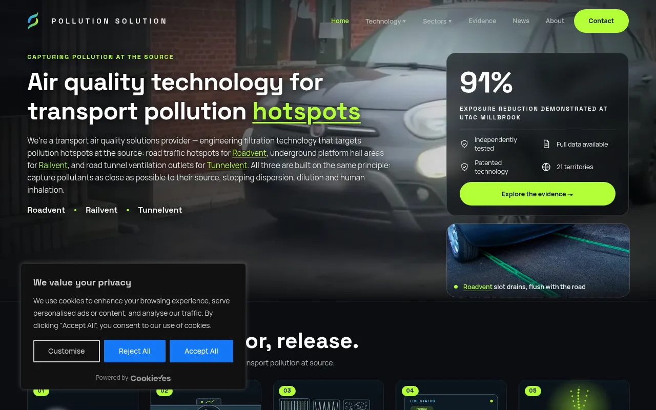 Screenshot of pollutionsolution.co.uk