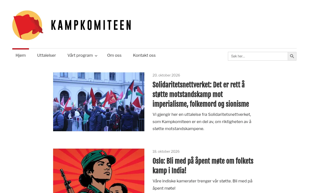 Screenshot of kampkomiteen.net