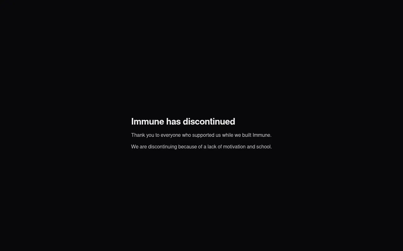 Screenshot of immune.wtf