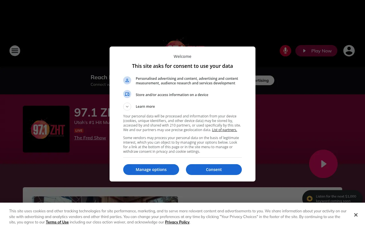 Screenshot of 971zht.iheart.com