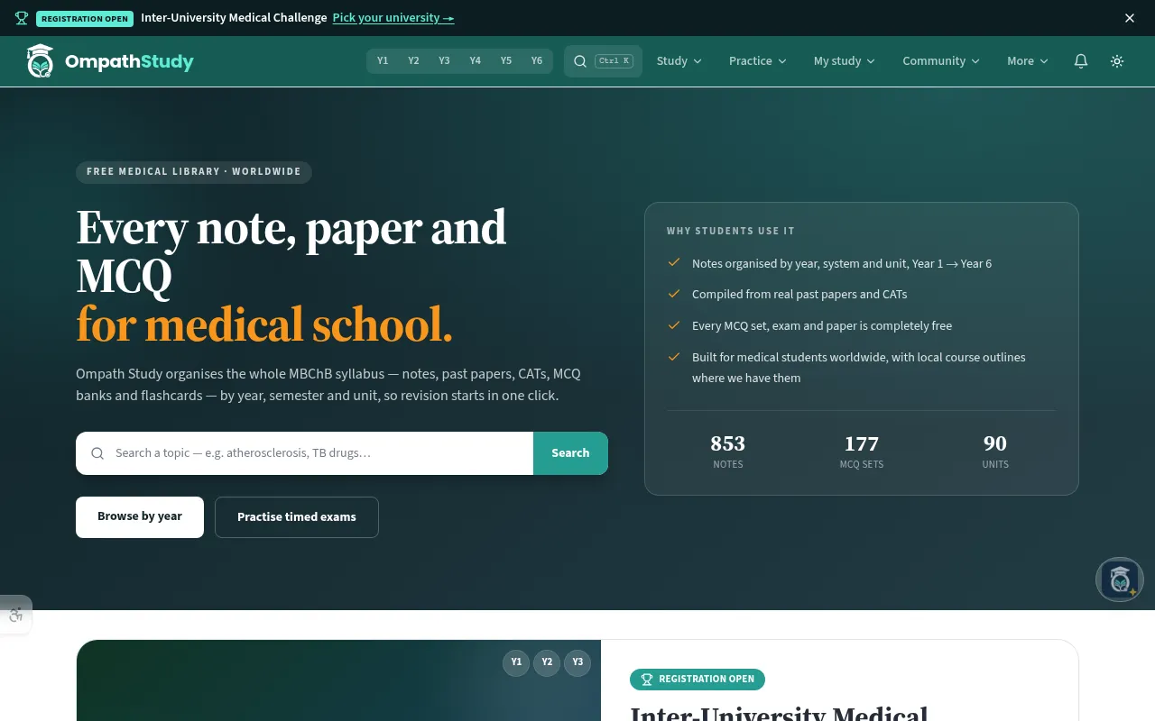 Screenshot of ompathstudy.com