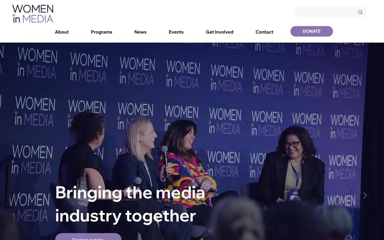 Screenshot of womeninmedia.com.au