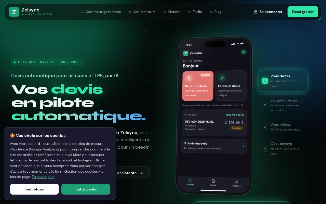 Screenshot of zelsync.fr