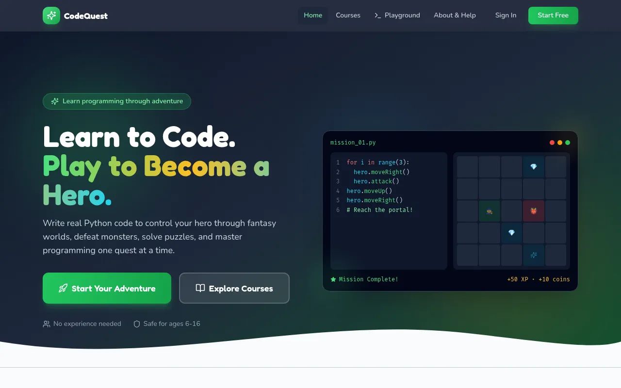 Screenshot of codequestgame.bolt.host