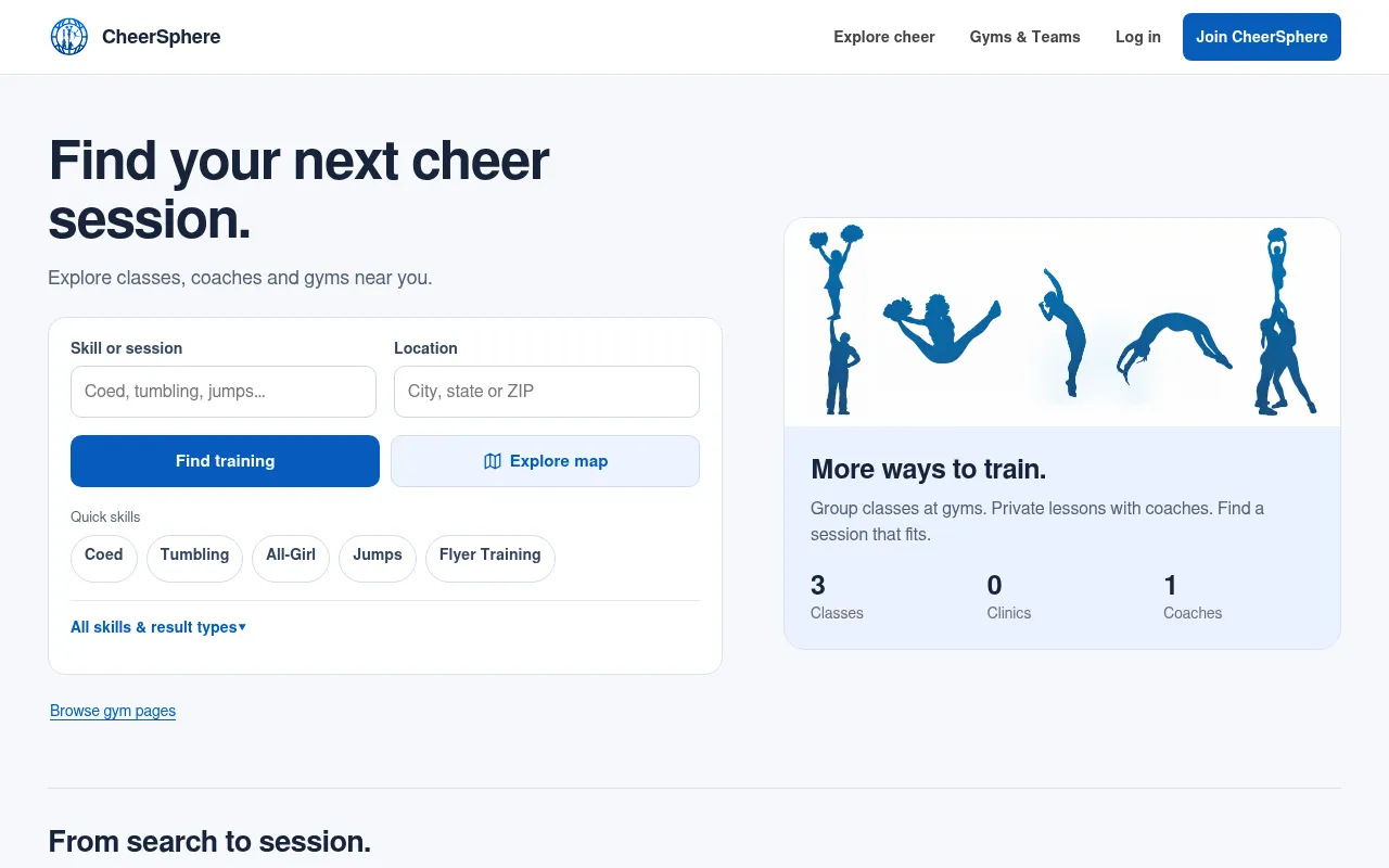 Screenshot of cheersphere.net