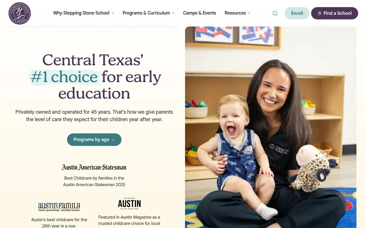 Screenshot of steppingstoneschool.com