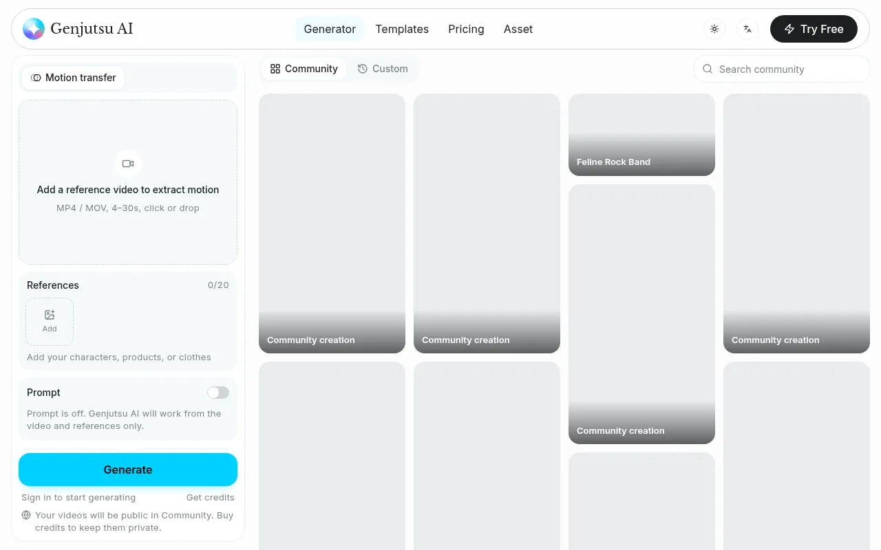 Screenshot of genjutsu.app