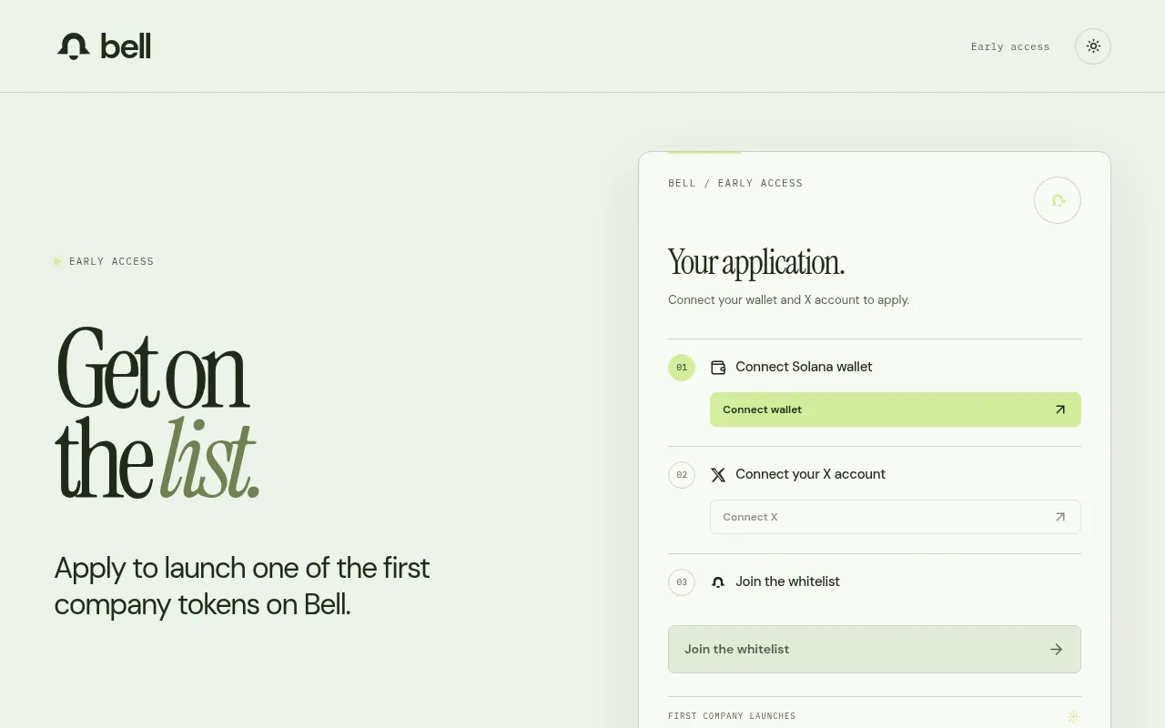 Screenshot of bellpad.fun