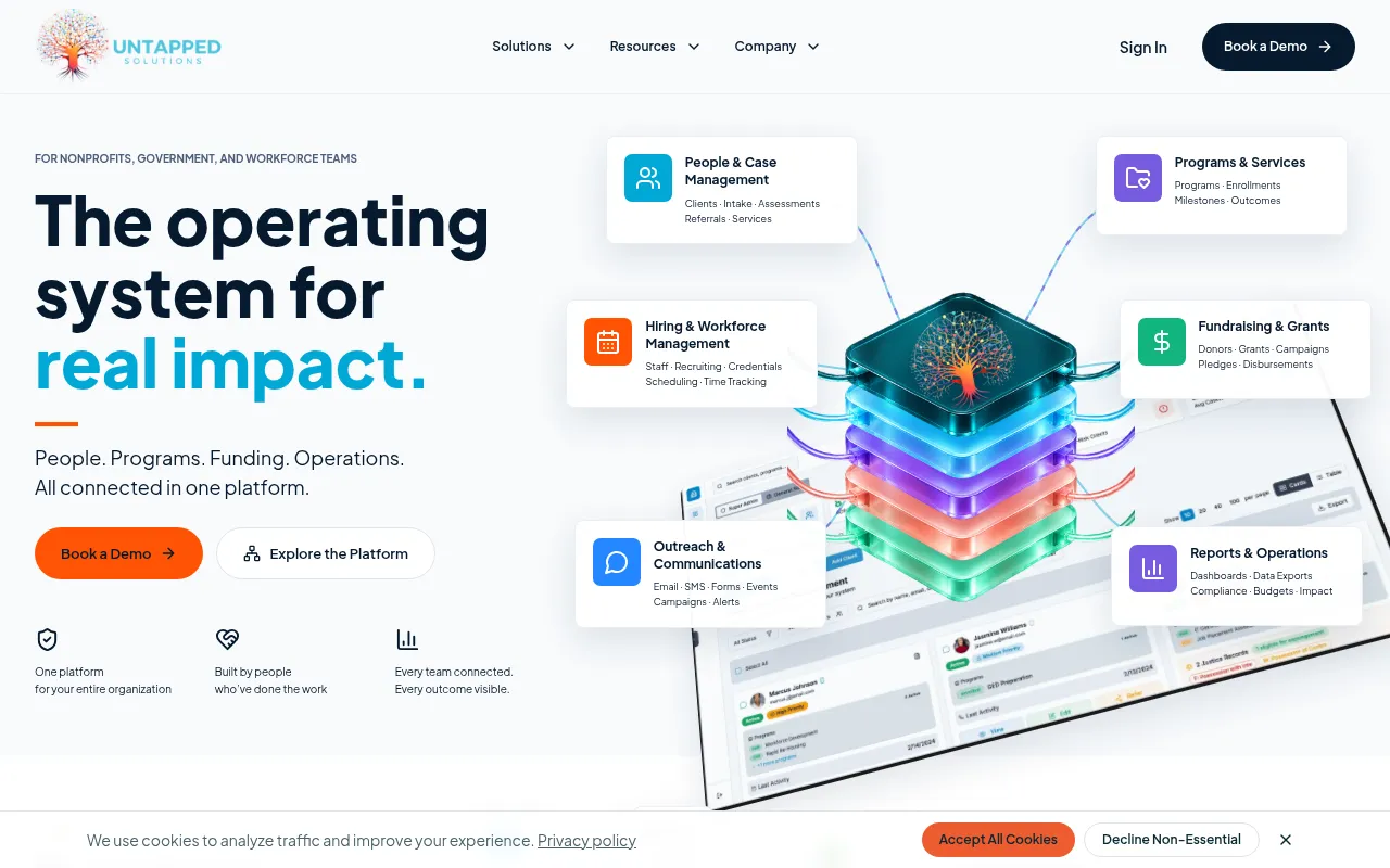 Screenshot of untappedsolutions.com