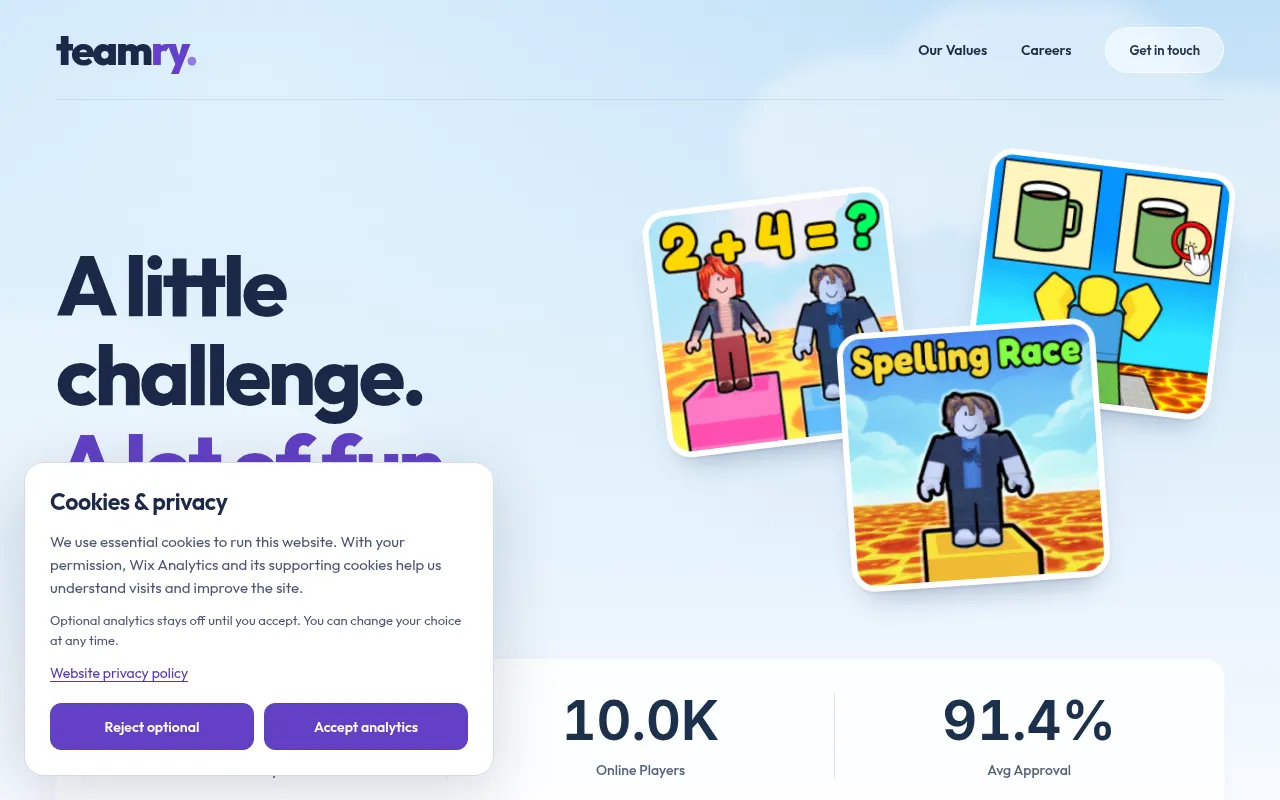 Screenshot of teamrygames.com