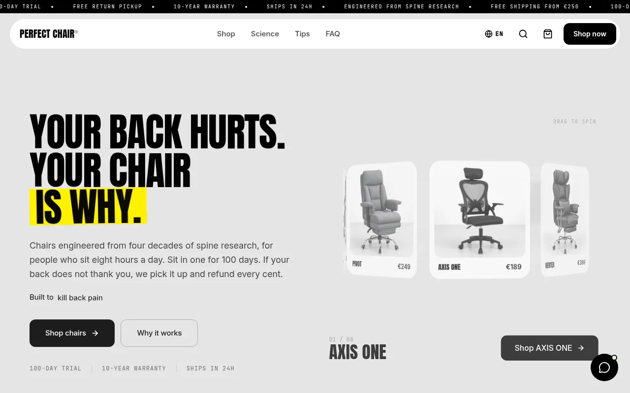 Screenshot of perfect-chair.vercel.app
