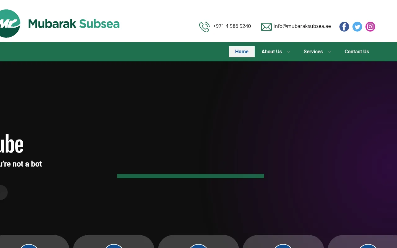 Screenshot of mubaraksubsea.ae