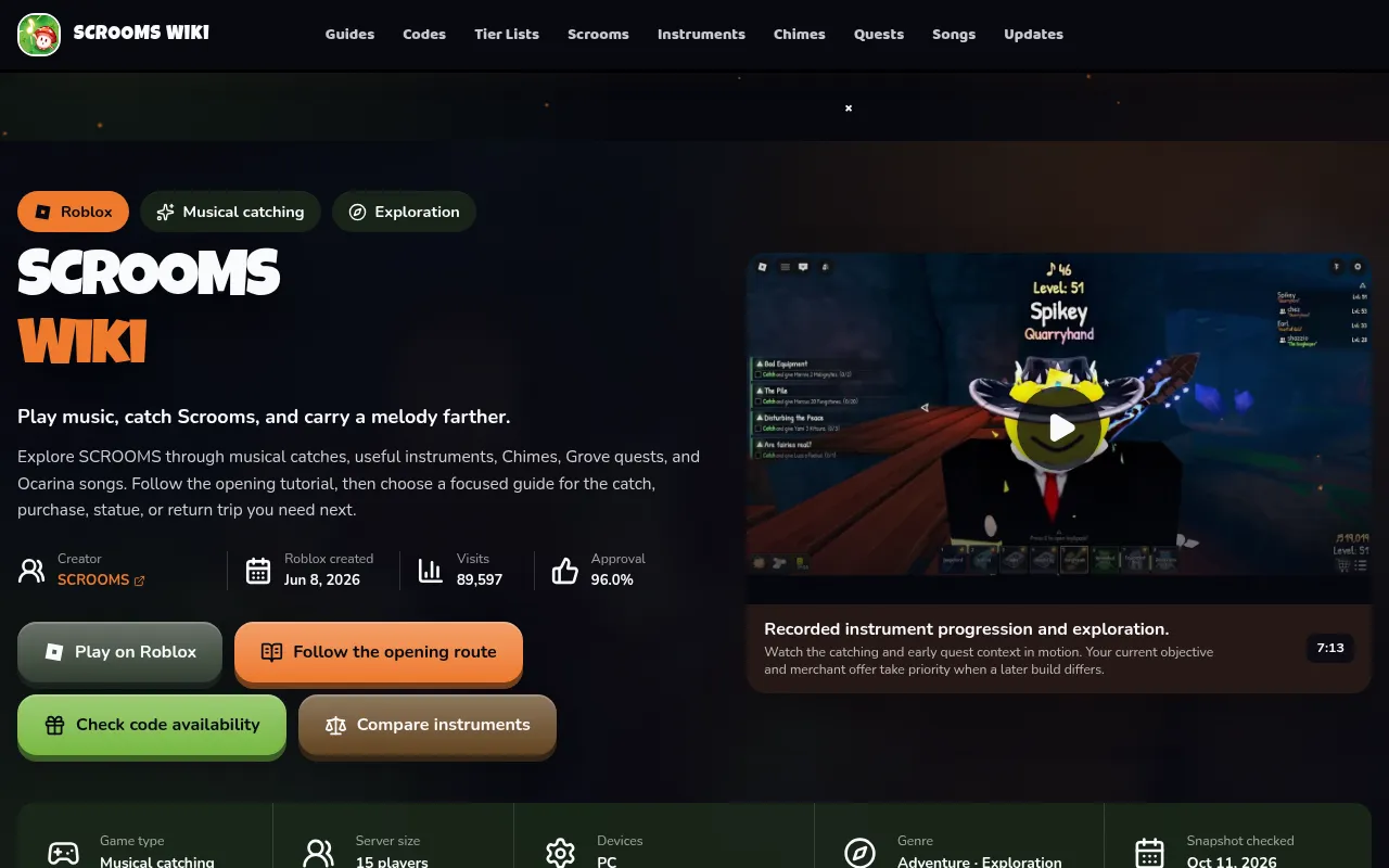 Screenshot of scroomswiki.wiki