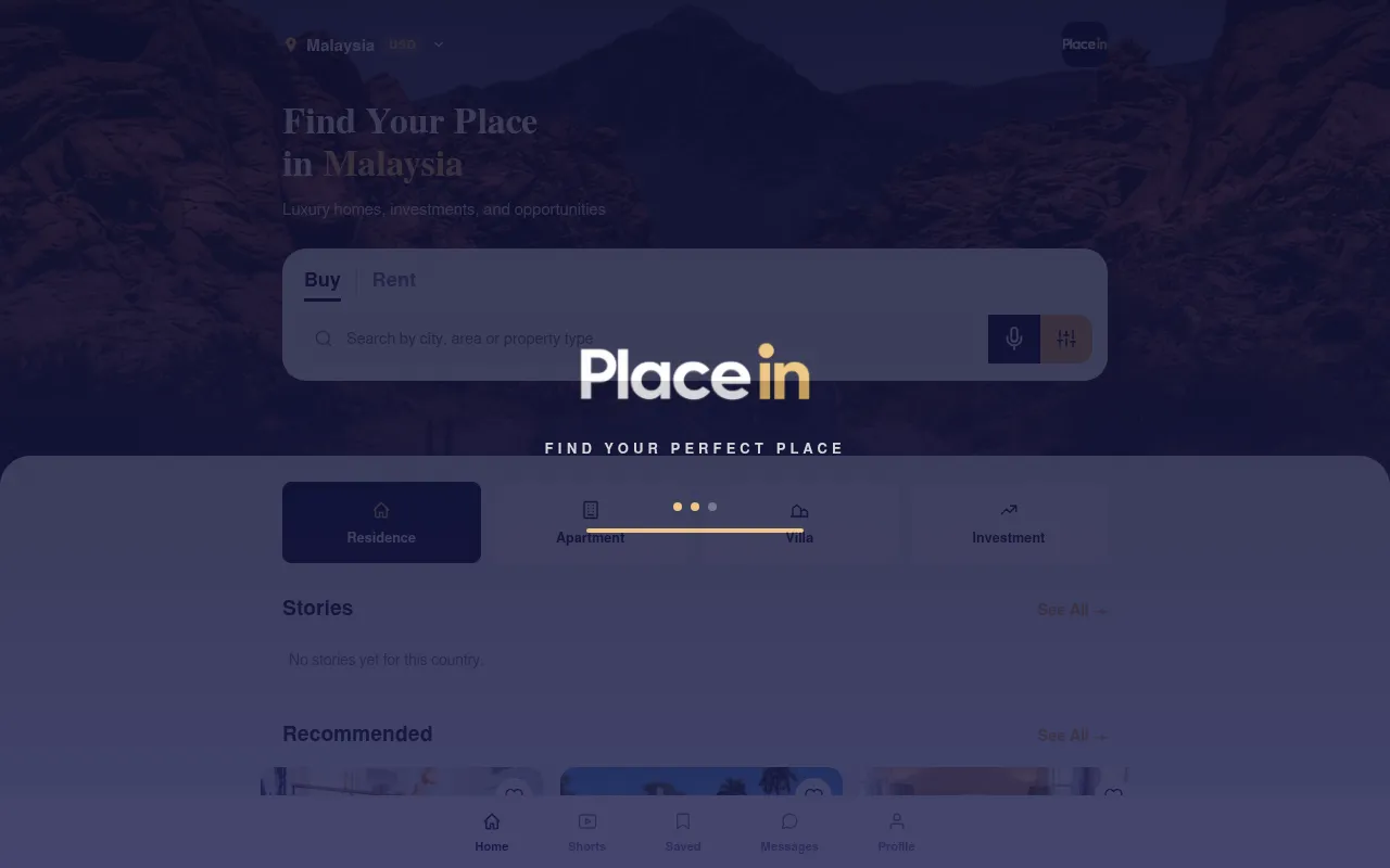 Screenshot of placein.co.uk