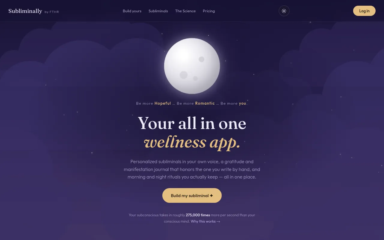 Screenshot of subliminallybyfthr.com