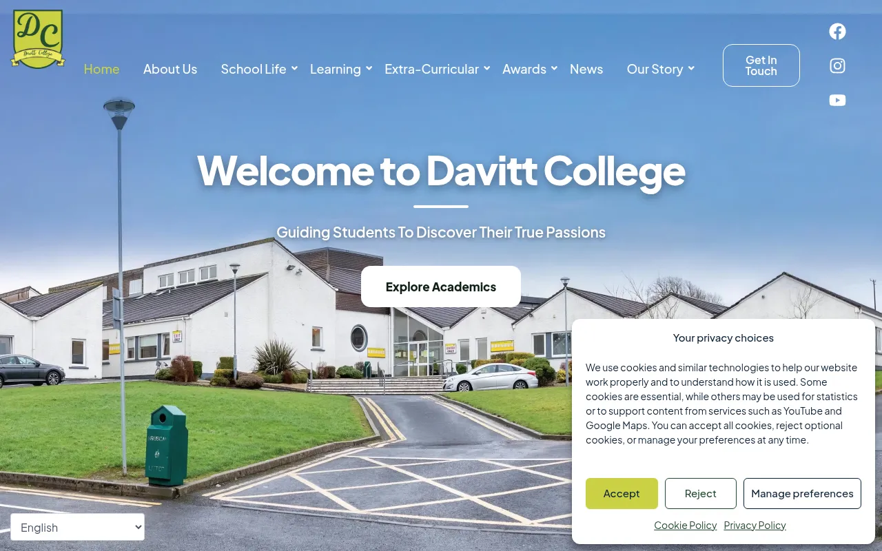 Screenshot of davittcollege.ie