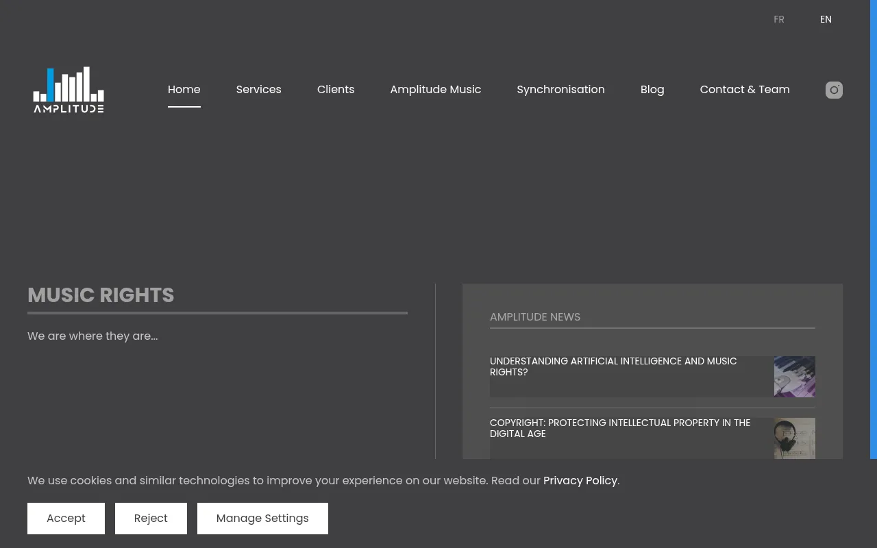 Screenshot of amplitude.mu