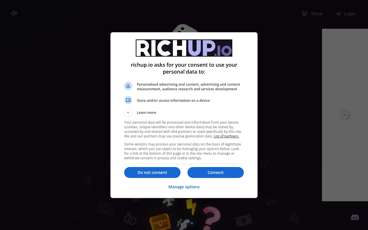 Screenshot of richup.io
