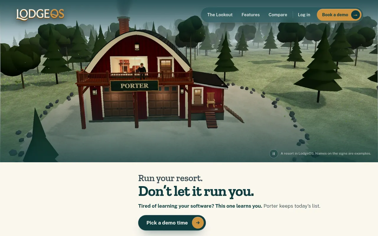 Screenshot of lodgeos.io