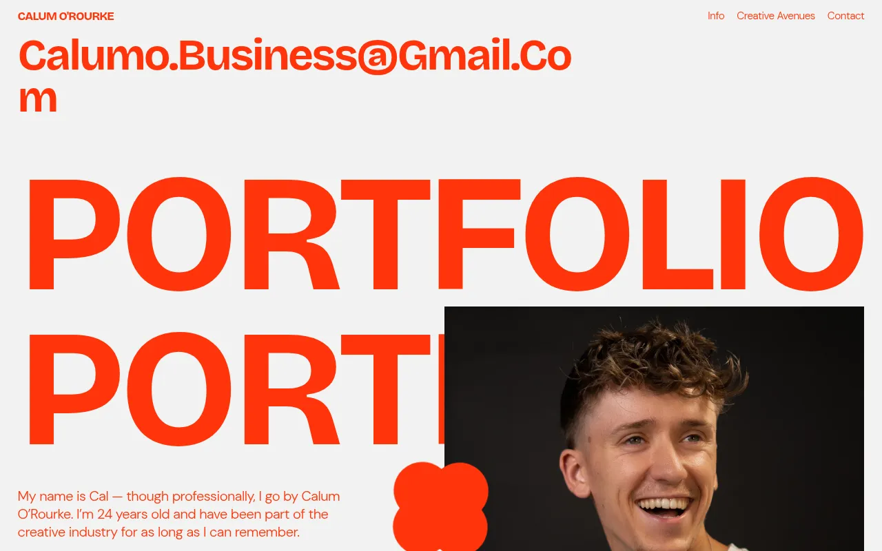 Screenshot of calumorourke.com