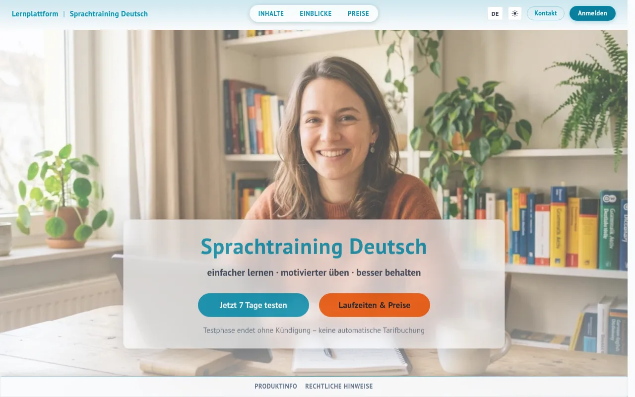 Screenshot of deutschtraining.online