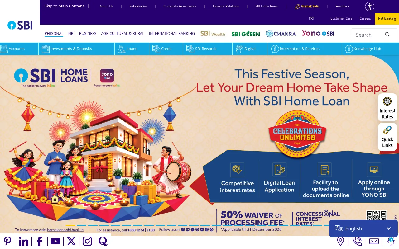 Screenshot of sbi.bank.in