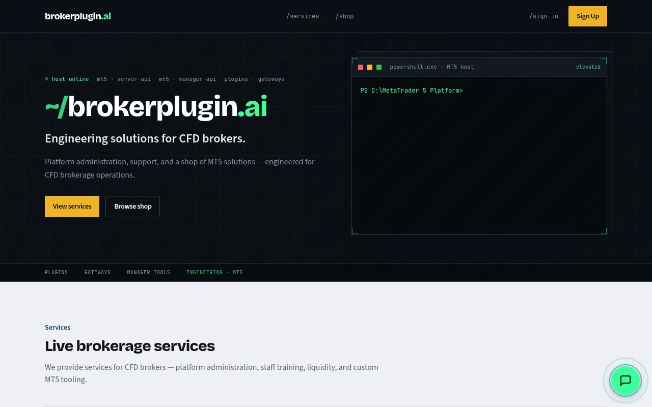 Screenshot of brokerplugin.ai