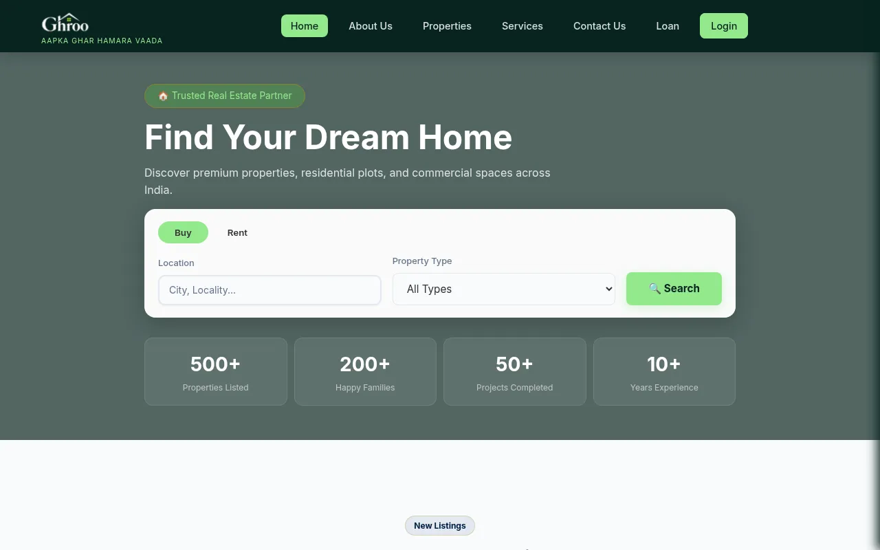 Screenshot of gharsetu.com