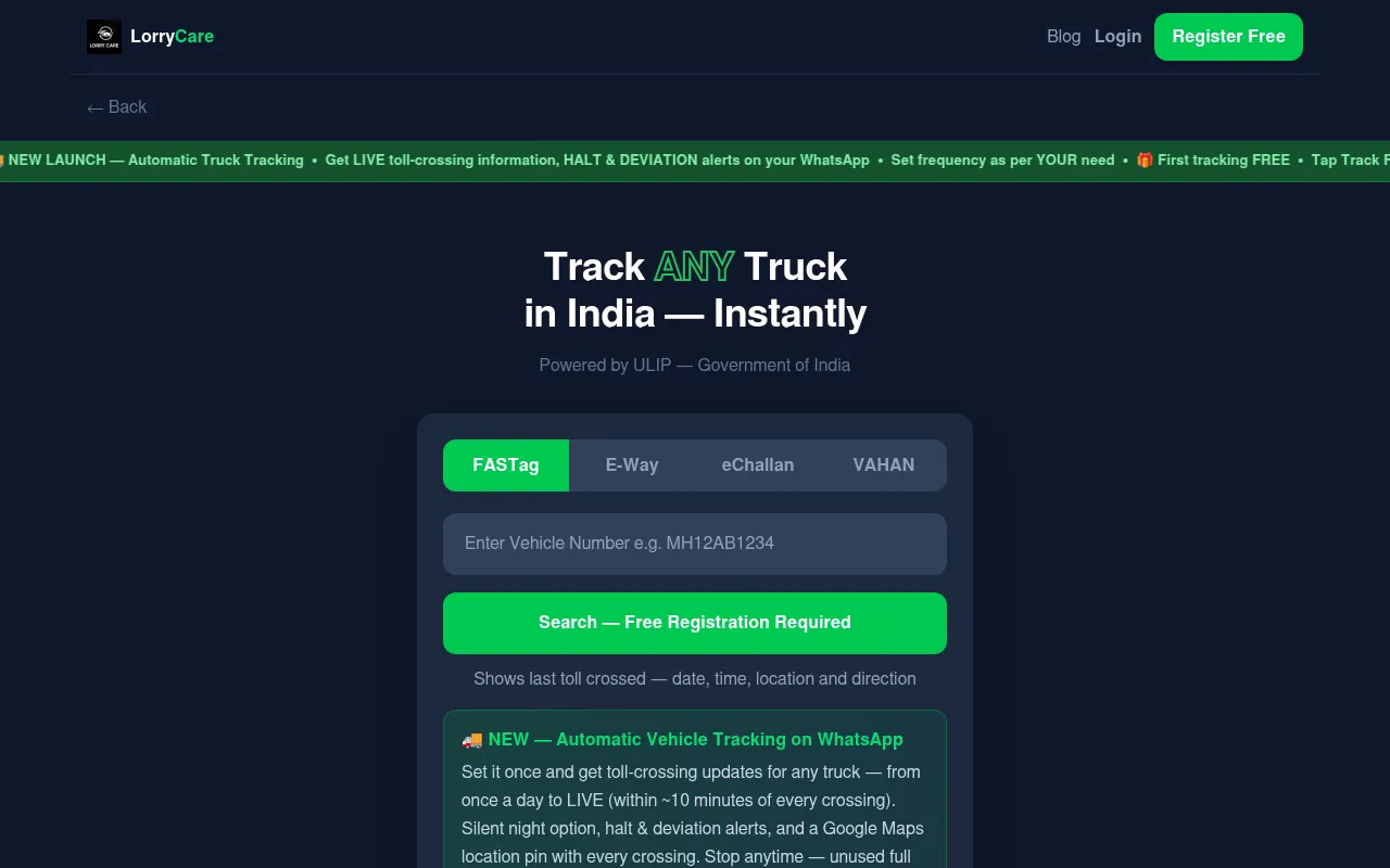 Screenshot of lorrycare.com