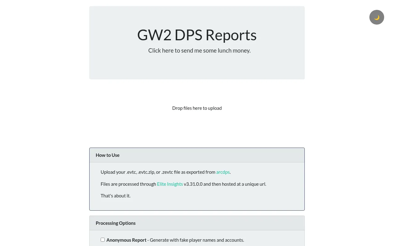 Screenshot of dps.report