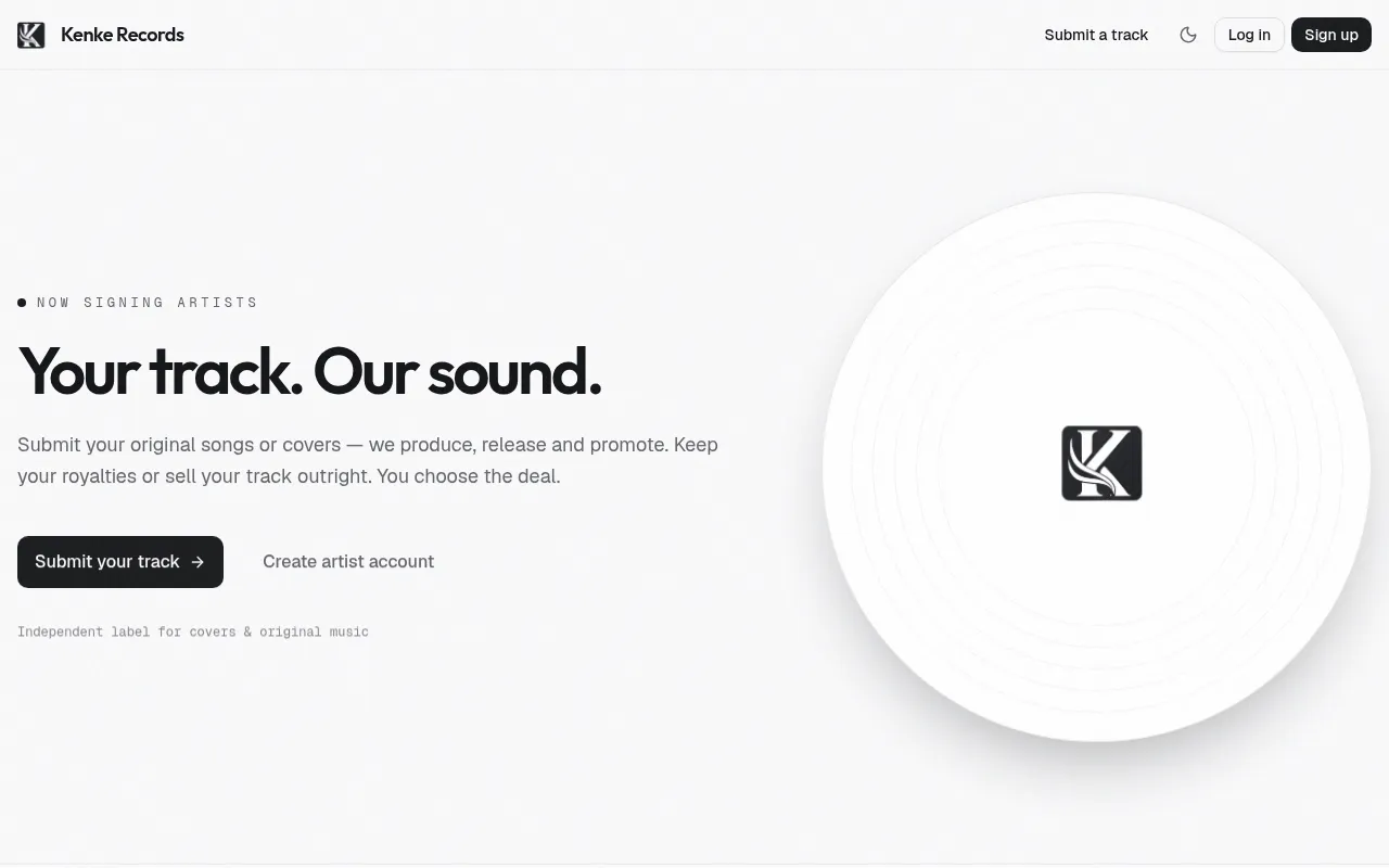 Screenshot of kenkerecords.com