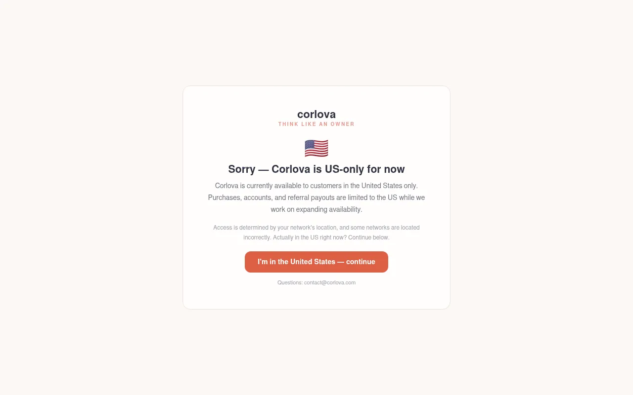 Screenshot of corlova.com