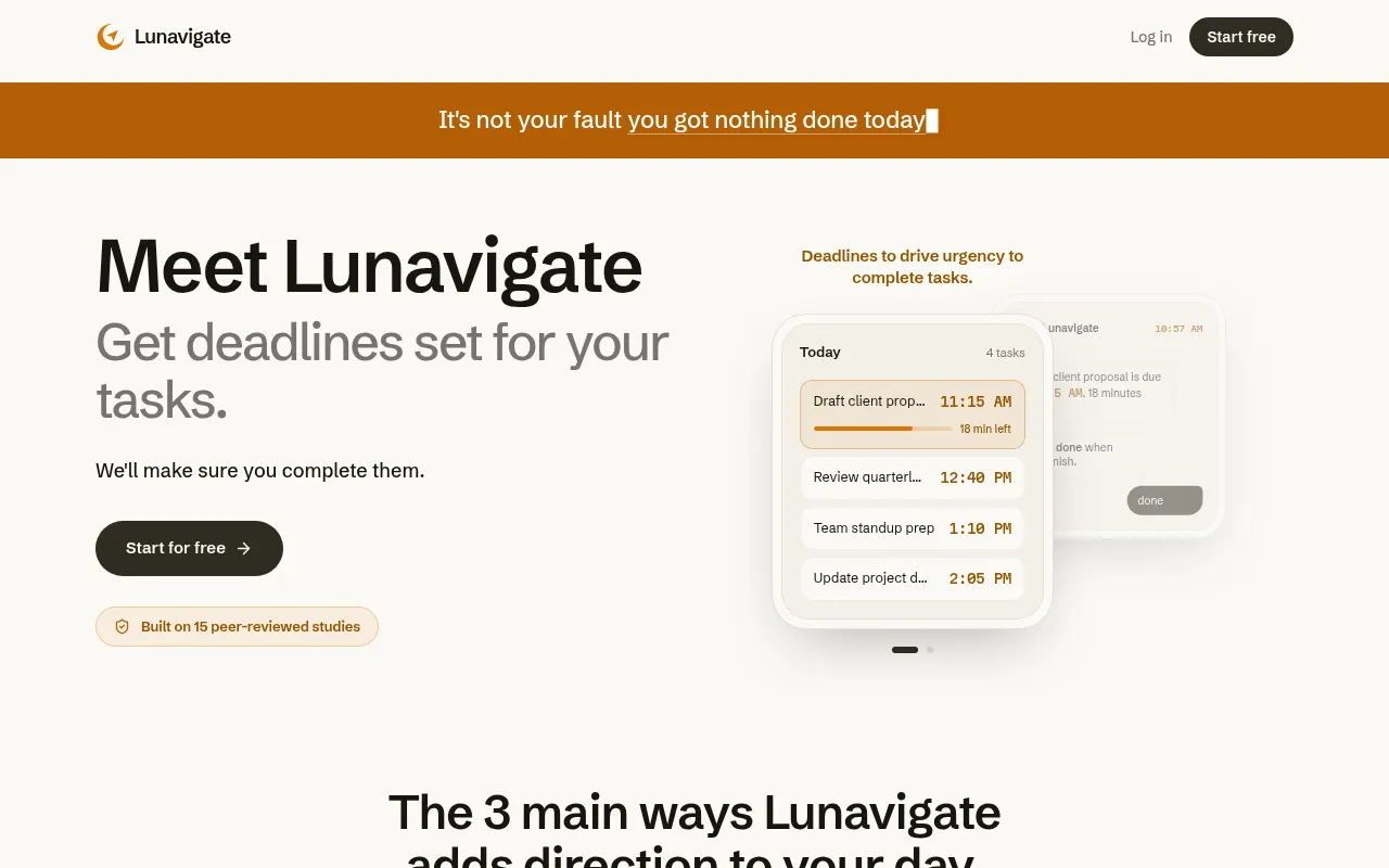 Screenshot of lunavigate.com