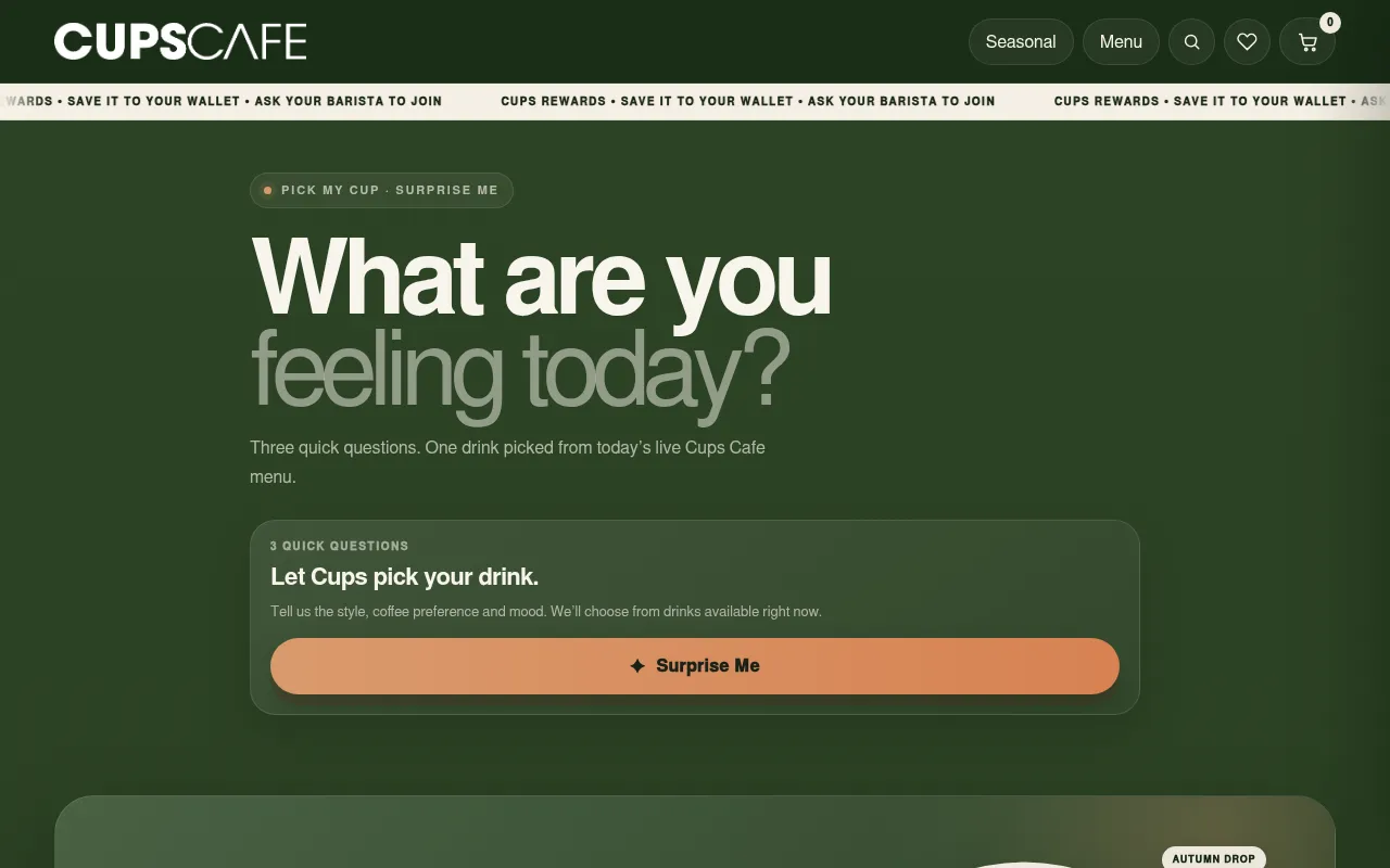 Screenshot of cupscafelb.com