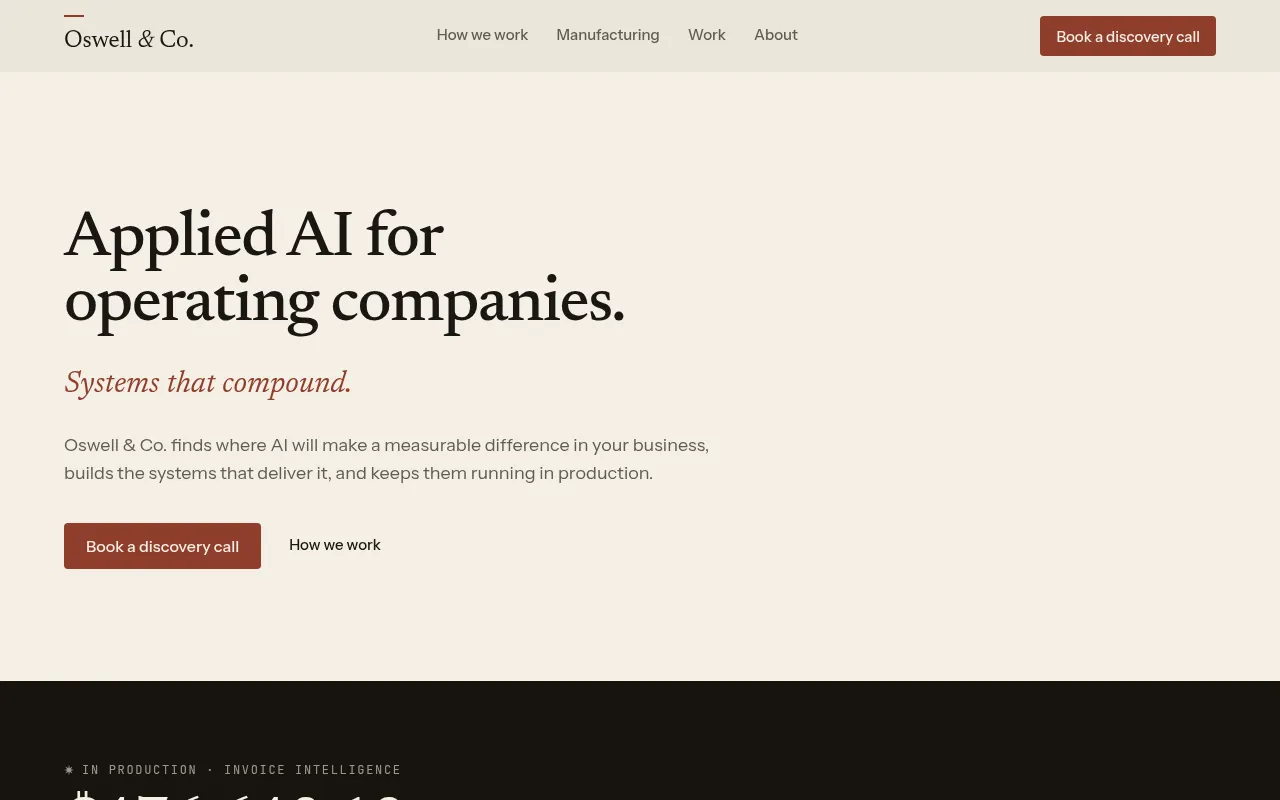 Screenshot of oswellco.com