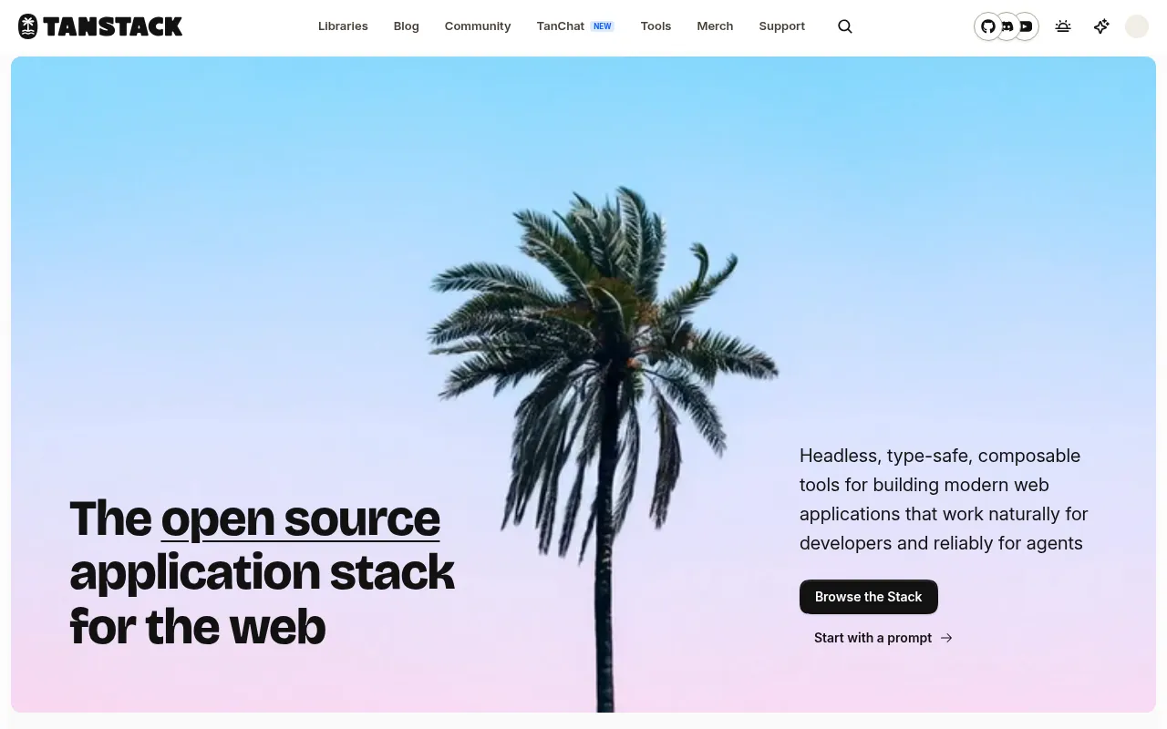 Screenshot of tanstack.com