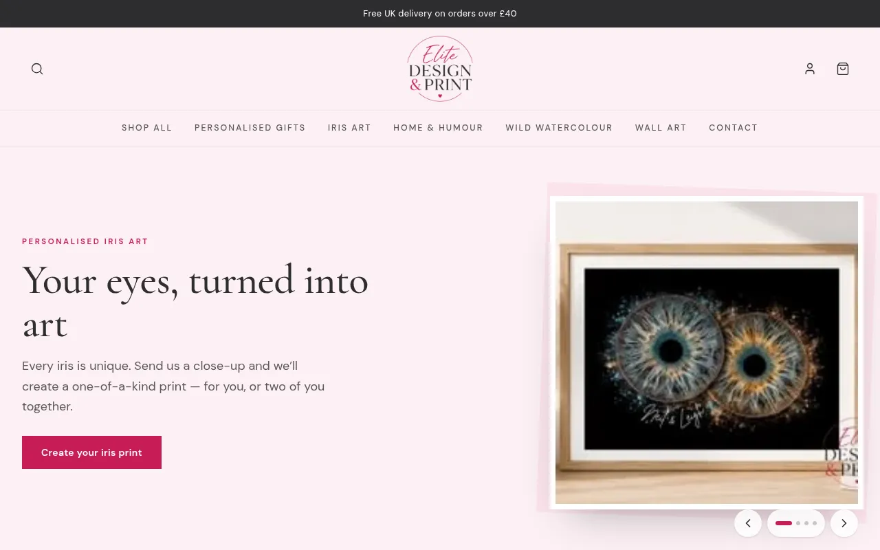 Screenshot of elitedesignandprint.uk