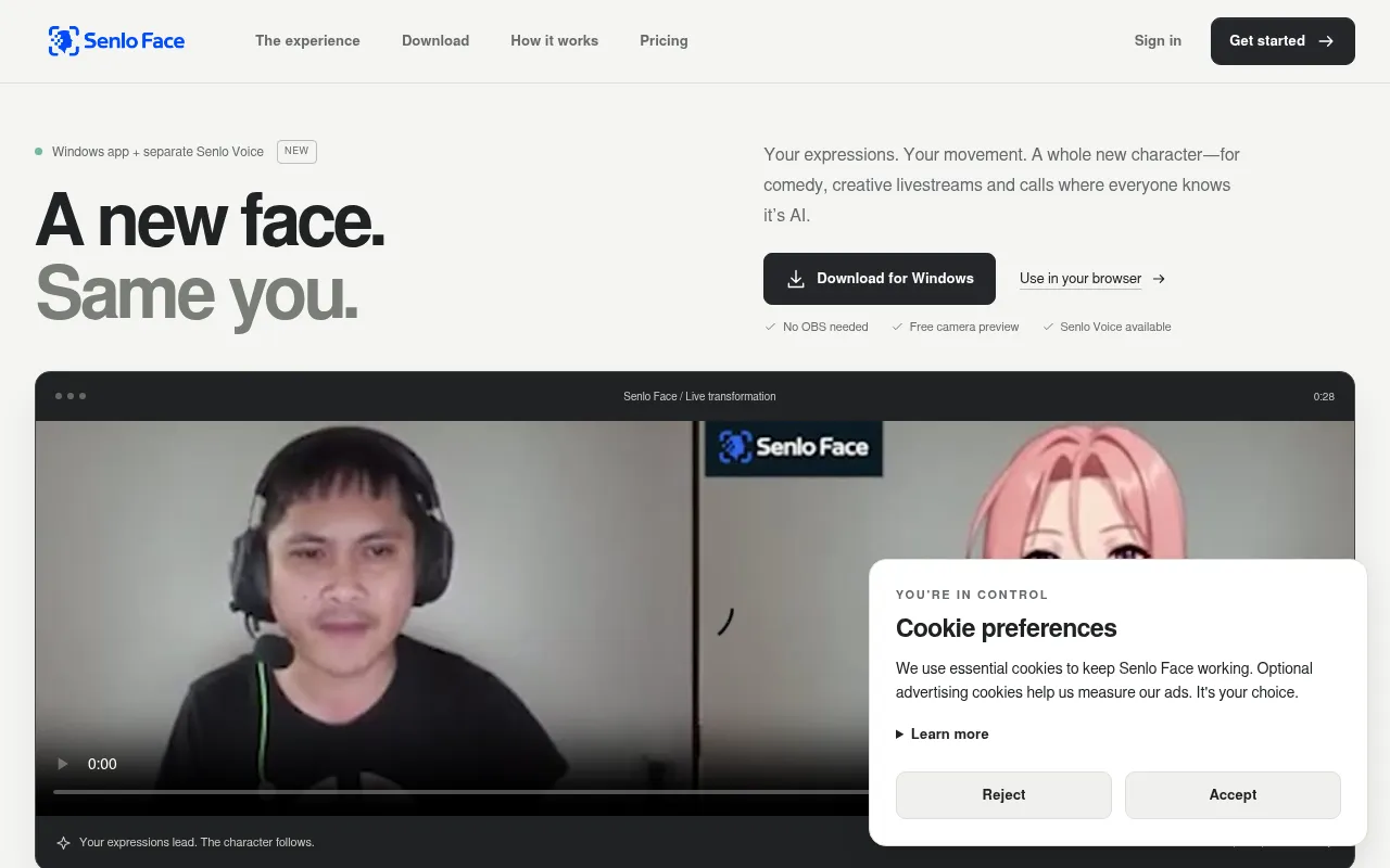 Screenshot of senloface.com