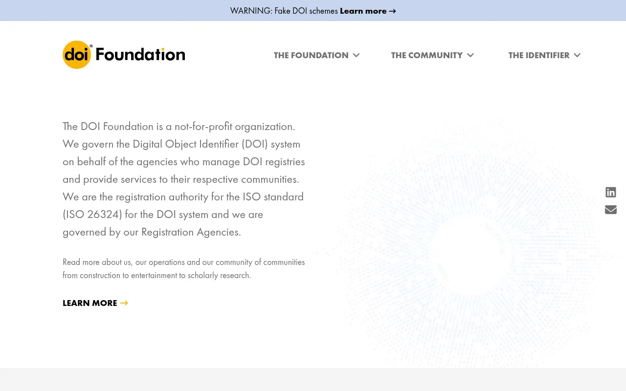 Screenshot of doi.org