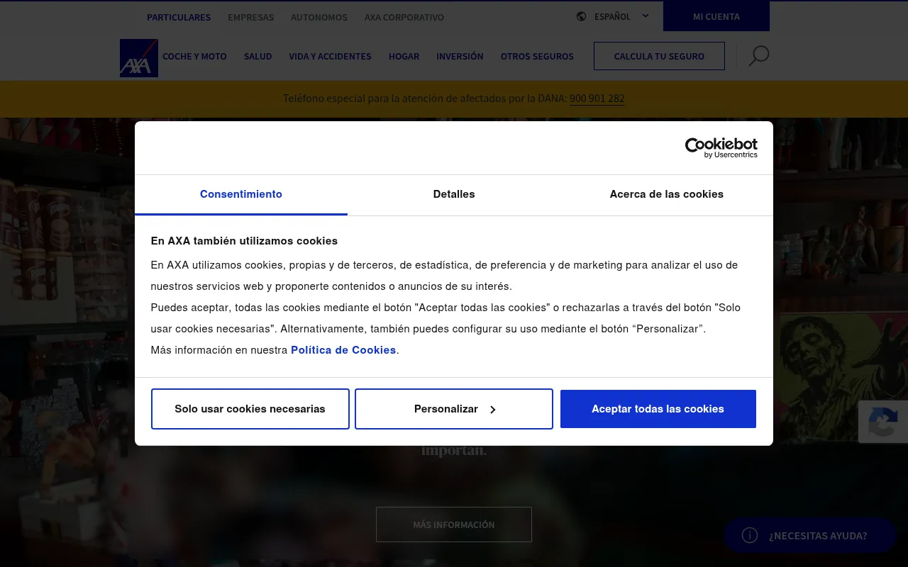 Screenshot of axa.es