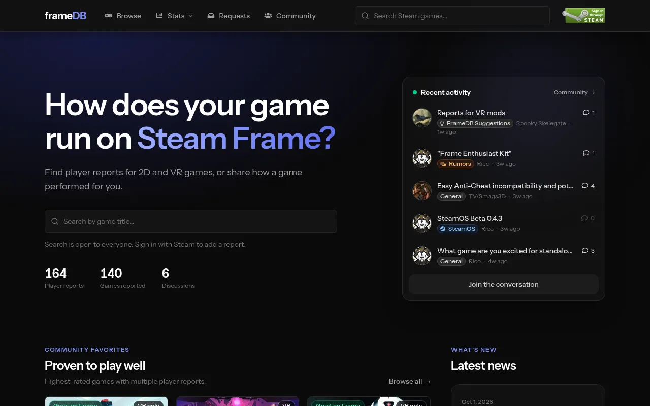 Screenshot of framedb.io
