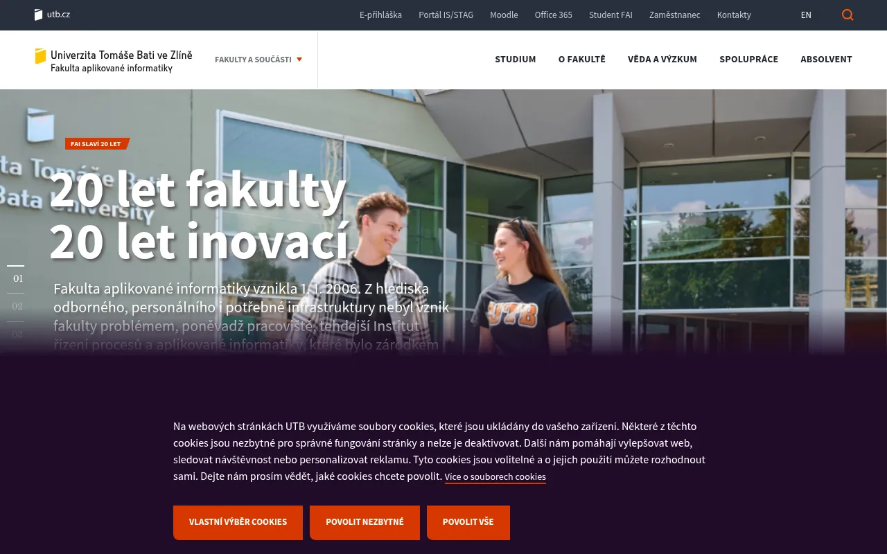 Screenshot of fai.utb.cz