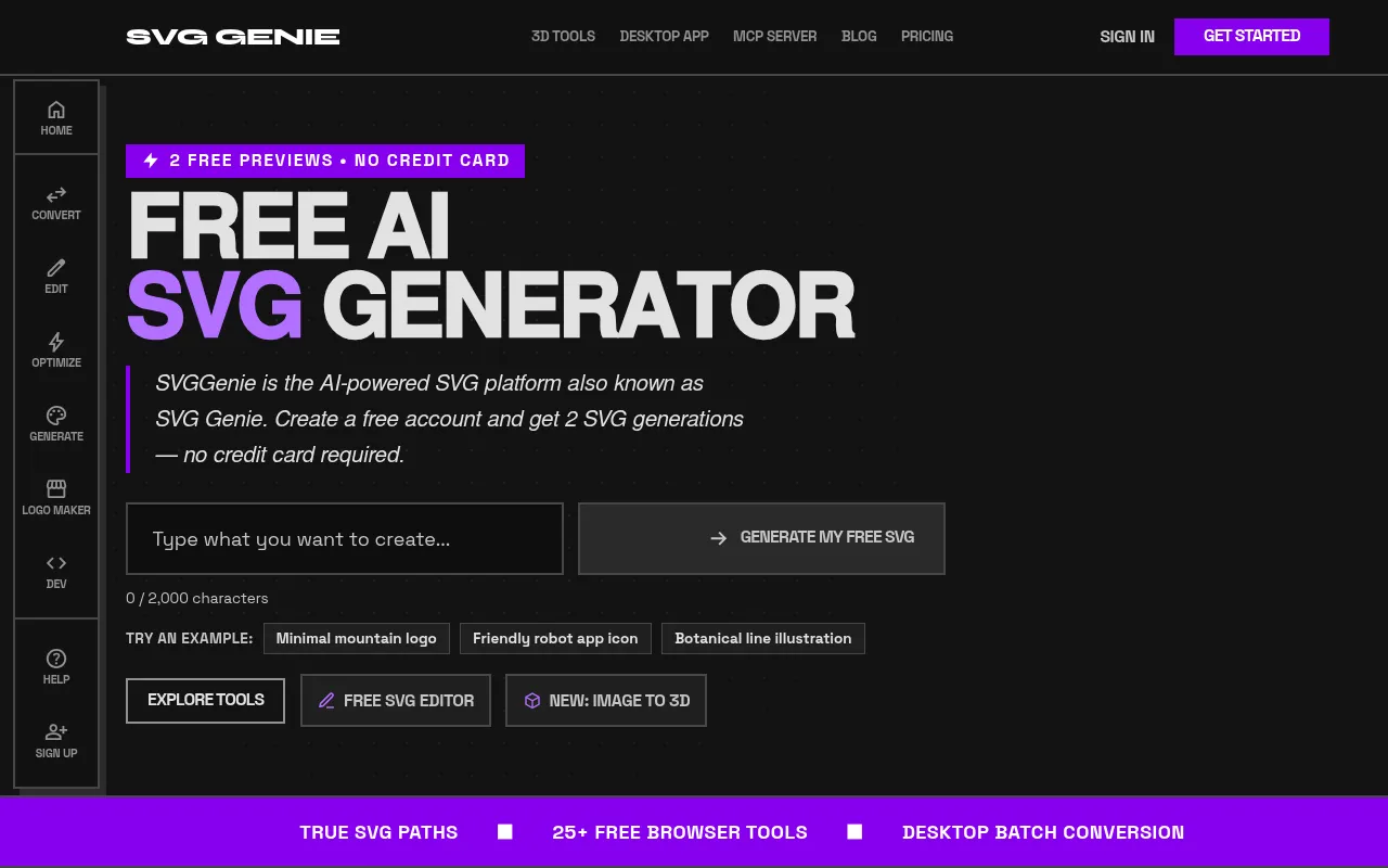 Screenshot of svggenie.com