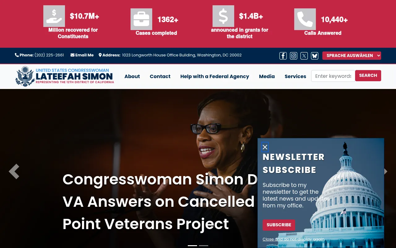 Screenshot of simon.house.gov