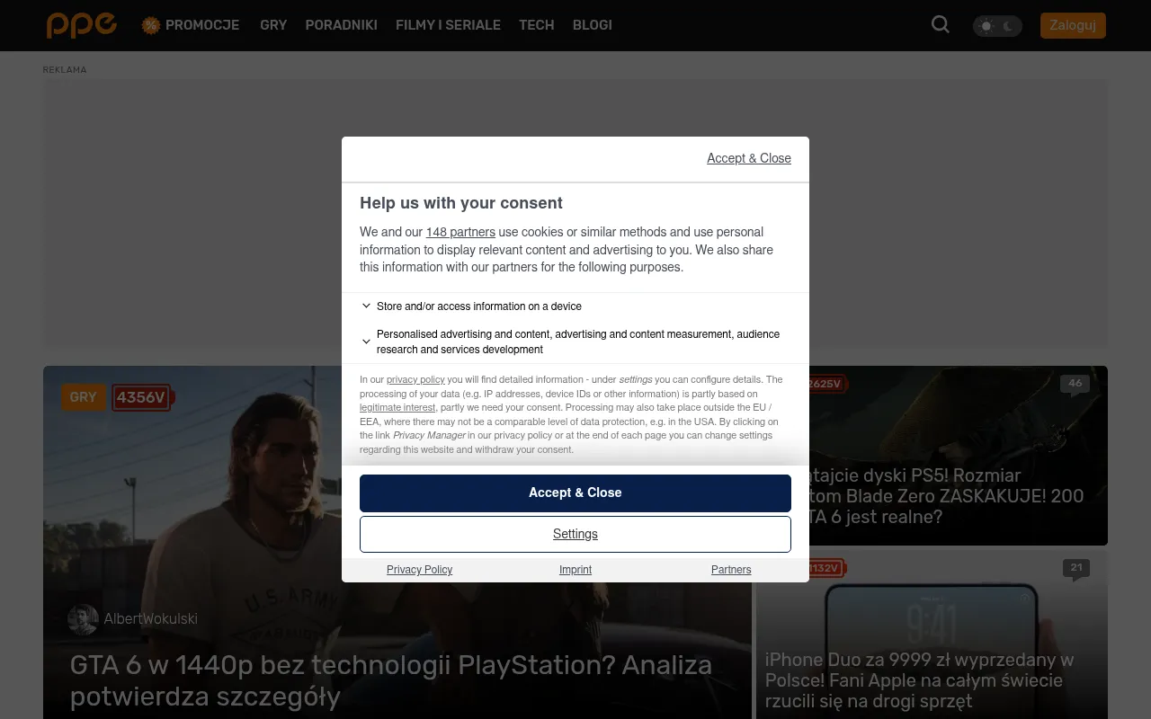 Screenshot of ppe.pl