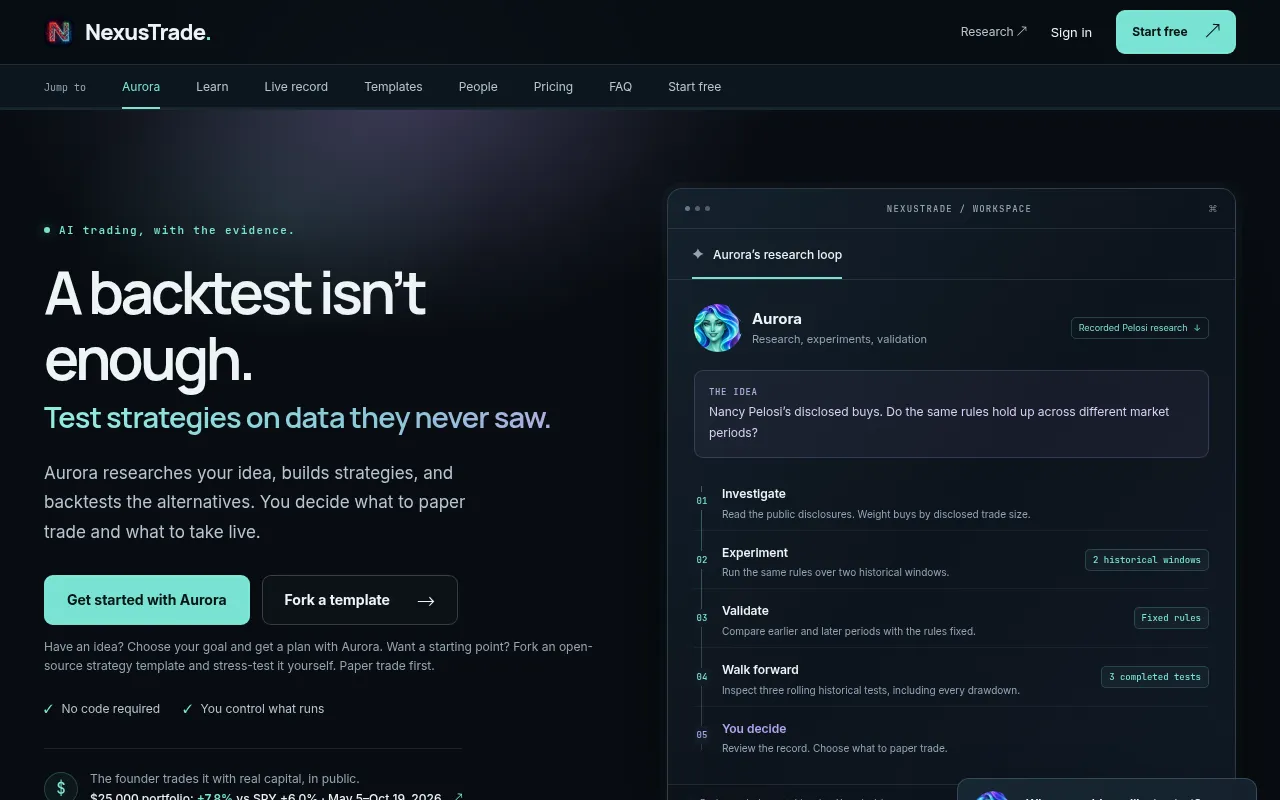 Screenshot of nexustrade.io