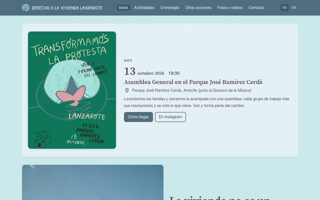Screenshot of derechoalaviviendalanzarote.site
