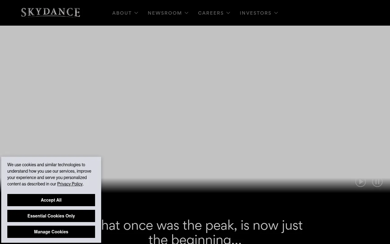 Screenshot of skydance.com