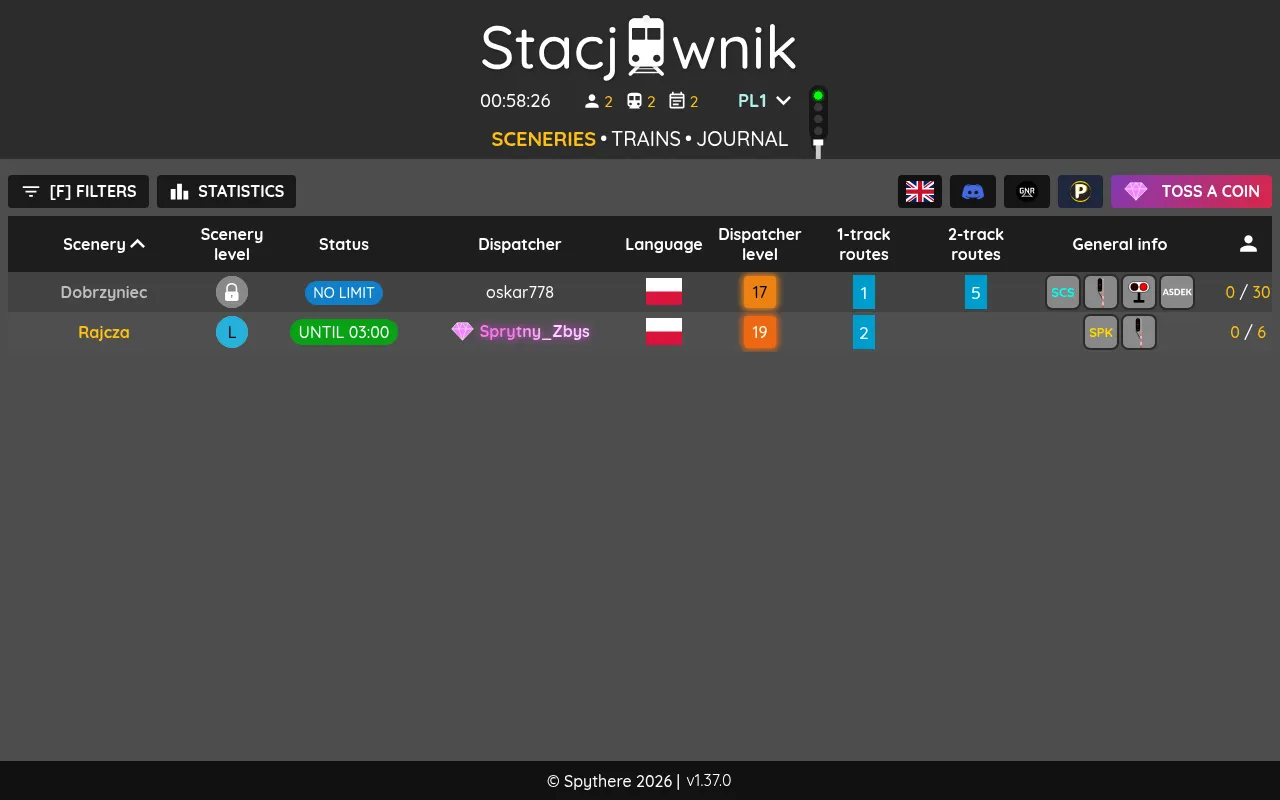 Screenshot of stacjownik-td2.spythere.eu